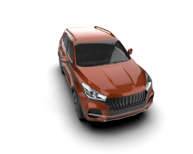 Modern araba arka planda izole edilmiş. 3d oluşturma