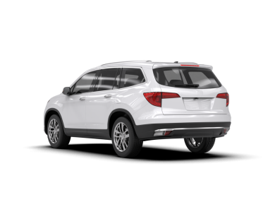 Kırpma yolu beyaz arka planda beyaz bir SUV. 3 - oluşturuluyor