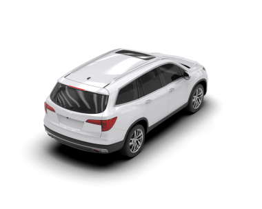 Gri arka planda izole edilmiş beyaz modern araba. 3d oluşturma