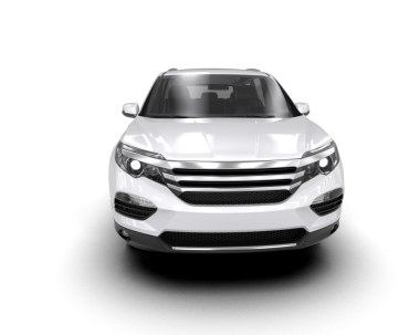 Modern araba arka planda izole edilmiş. 3D görüntüleme - illüstrasyon