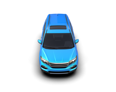 Mavi lüks araba siyah arka planda izole edilmiş. 3d oluşturma.