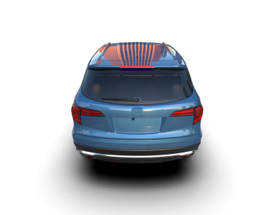 Araba geri görüşü. yüksek kalite 3d oluşturucu