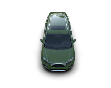 yeşil cip siyah arkaplanda izole edildi.