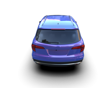 mavi araba beyaz arkaplanda izole edildi.