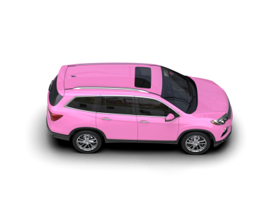 Gri arka planda modern pembe bir araba. 3d oluşturma