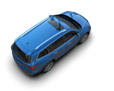 Mavi araba siyah arka planda izole edilmiş. 3d oluşturma