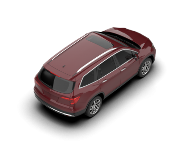 Siyah arka planı olan kırmızı bir cip. 3d oluşturma.