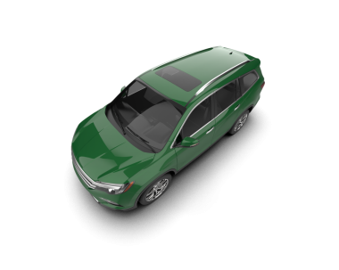 green modern car on a white background.