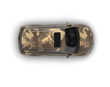 Askeri kamuflaj arabası siyah arka planda izole edilmiş. 3d oluşturma