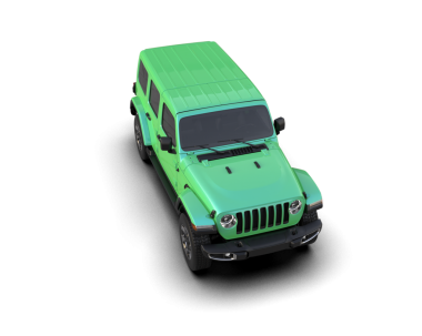 Yeşil araba beyaz arka planda izole edilmiş. 3d illüstrasyon