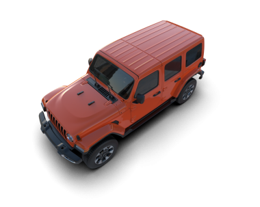 Beyaz arkaplanda yansıması olan 3 boyutlu kırmızı bir SUv görüntüleme.