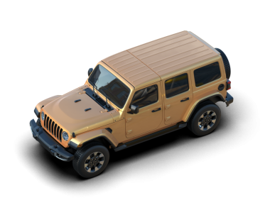 Beyaz arka planda izole edilmiş 3 boyutlu bir SUV çizimi