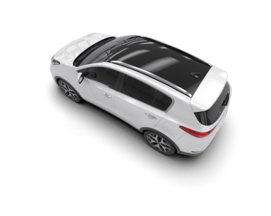 Koyu arkaplanda modern bir arabanın 3 boyutlu tasviri