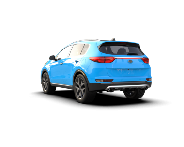 Beyaz arka planda bir araba. 3D görüntüleme - 3d illüstrasyon.