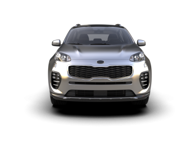 Siyah arka planda modern kompakt araba. Ön taraf. 3d oluşturma