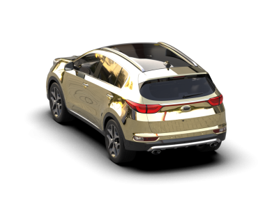 Siyah arka planda boş alanı olan modern bir cip. 3d oluşturma