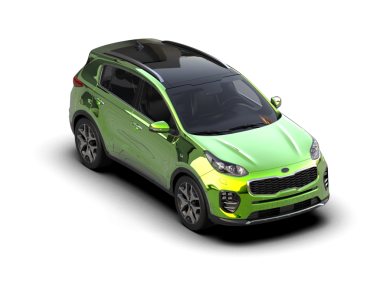 modern küçük yeşil spor araba - 3 boyutlu