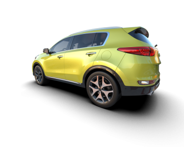 Beyaz arka planda modern kompakt araba