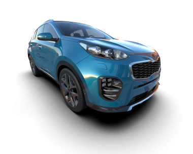 modern araba beyaz arka planda izole edildi. 3 boyutlu görüntüleme