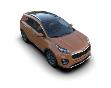 Modern araba arka planda izole edilmiş. 3D görüntüleme - illüstrasyon