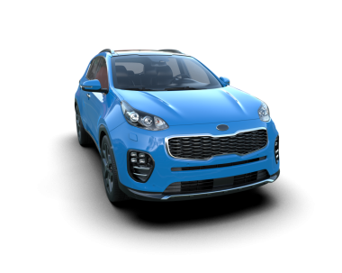 Siyah arka planda mavi modern bir araba. yüksek kaliteli resimleme