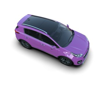 Arkası siyah pembe modern bir araba.