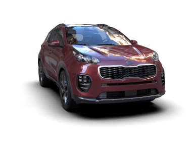 Siyah arka planda modern bir araba. 3d illüstrasyon