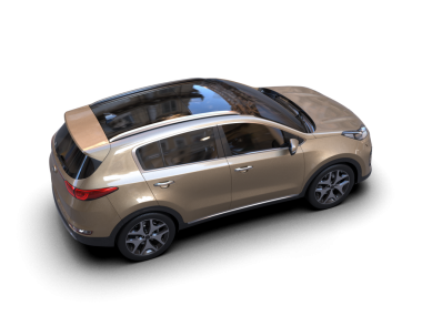 Arkadaki araba. Siyah arka planda bir araba kavramı.