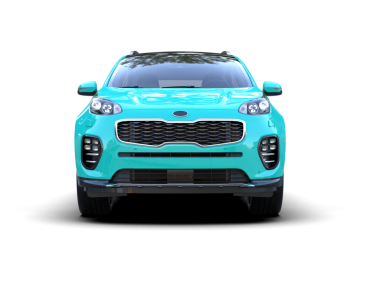 Beyaz arka planda modern bir araba. 3d illüstrasyon.