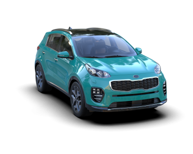 Beyaz arka plan üzerinde izole yeşil modern araba