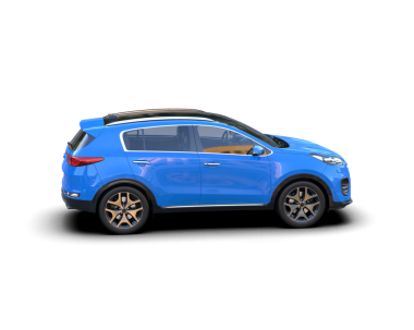 modern mavi spor araba - ön manzara