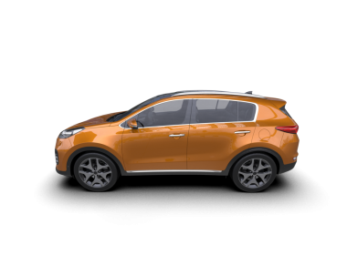 3 boyutlu bir marka - beyaz arka planda daha az turuncu araba