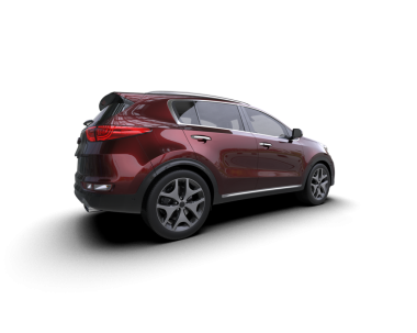 Beyaz arka planda bir araba. 3D görüntüleme - 3D