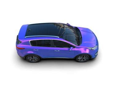 Ampullü bir jipin 3 boyutlu resmi. beyaz arkaplanda izole