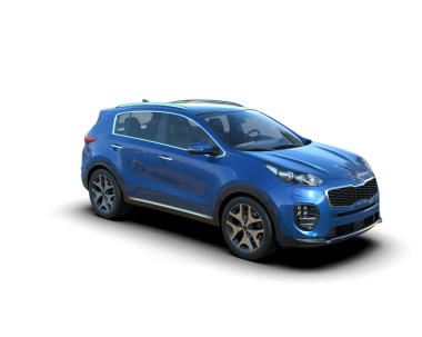 Siyah arka planda modern küçük mavi spor arabalar. 3d oluşturma.