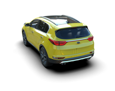 Modern araba arka planda izole edilmiş. 3D görüntüleme - illüstrasyon