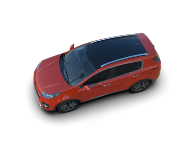 Modern kompakt kırmızı araba