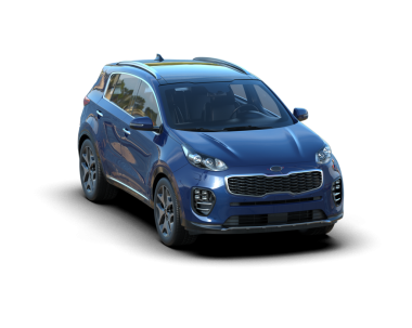 Stüdyoda izole edilmiş mavi bir spor arabanın 3 boyutlu görüntüsü.