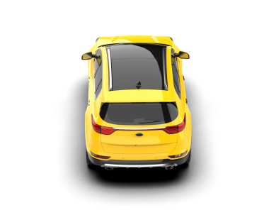 sarı modern araba beyaz arka planda izole