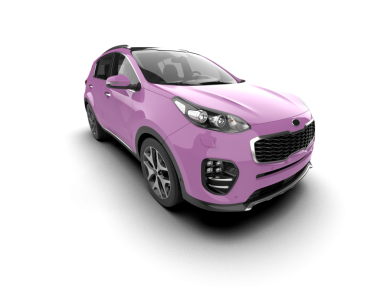 Modern araba beyazda izole edilmiş. 3d oluşturma