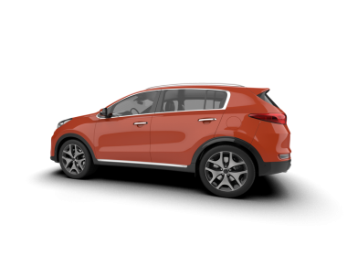 gerçekçi modern araba. ön görünüm, 3 boyutlu illüstrasyon.