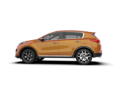 araba yan görünümü, beyaz arkaplanda izole.