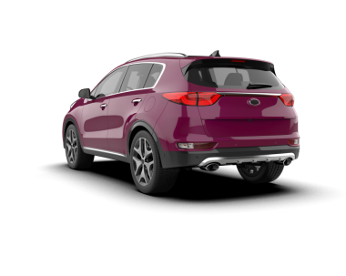 Bir markanın 3 boyutlu görüntülenmesi - daha az genel SUv beyaz arkaplanda izole edildi