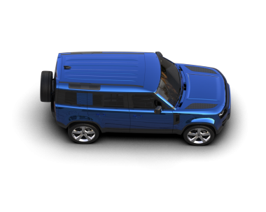 Mavi araba siyah arka planda izole edilmiş. yüksek çözünürlüklü 3D görüntüleme