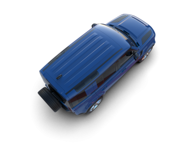 Siyah arka planda izole edilmiş mavi bir arabanın 3 boyutlu görüntüsü