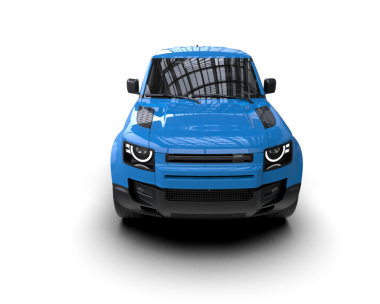 Mavi araba. 3d oluşturma