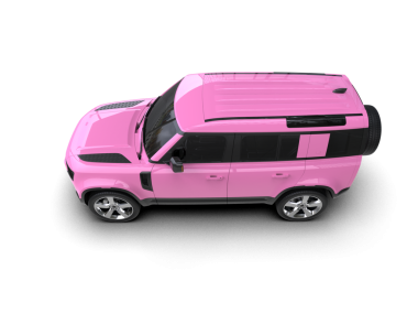 Pembe minivan beyaz arka planda izole edilmiş. 3d illüstrasyon.