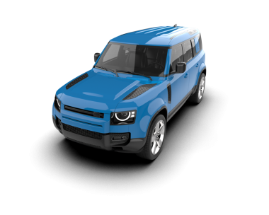 Beyaz arkaplanda mavi küçük SUV