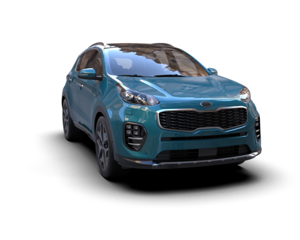 Stüdyo ortamında markasız bir SUV 'un 3 boyutlu çizimi