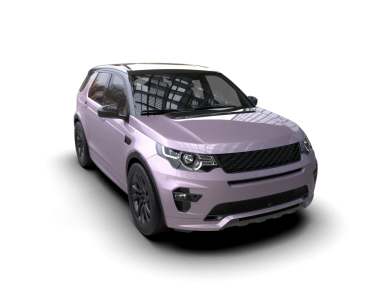 Gri arka planda izole edilmiş modern pembe araba. 3D oluşturuldu